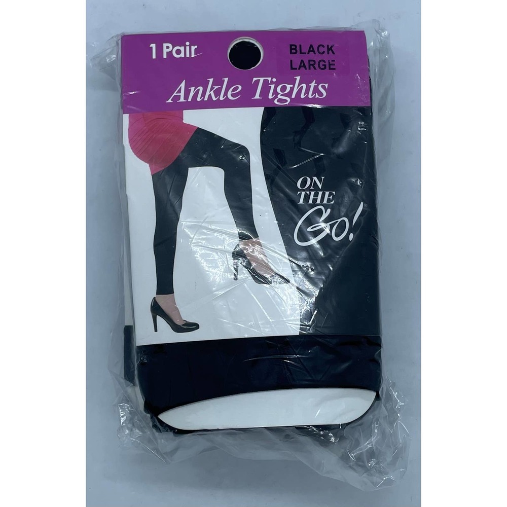 2 Pack On The Go Ankle Tights Large Brand New